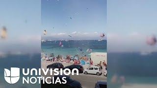 Un mini tornado sorprende a veraneantes en una playa francesa