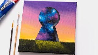 A Key to The Galaxy! Easy Acrylic Painting Idea Step by Step | Acrylic Painting for Beginners