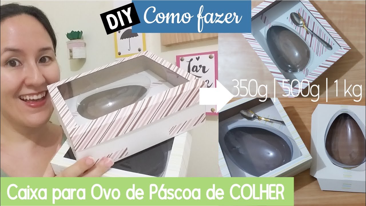 Como fazer Caixa para Ovo de Colher - 350g, 500g e 1kg - DIY