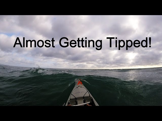 KAYAK FISHING HUGE WAVES!