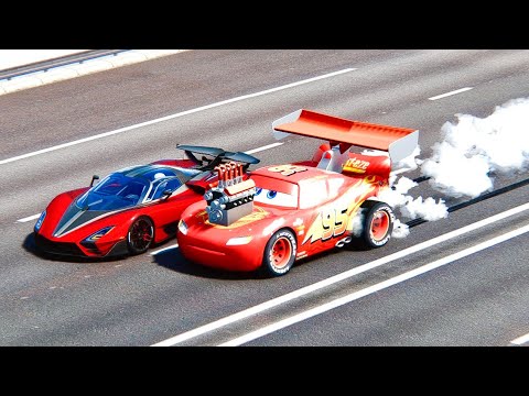 Lightning McQueen Dragster Edition vs 2022 SSC Tuatara Aggressor at Drag Rave 20 KM