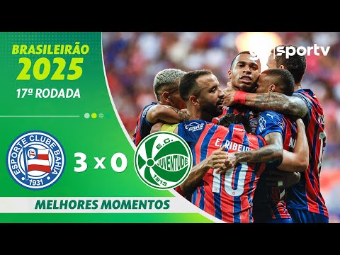 Gols e lances de Bahia x Juventude-RS