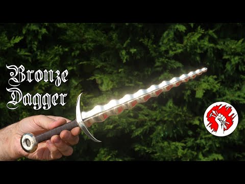 Casting a Bronze Dagger with a wavy blade - a symmetrical Kris or Flamberge knife (Serpentine blade)