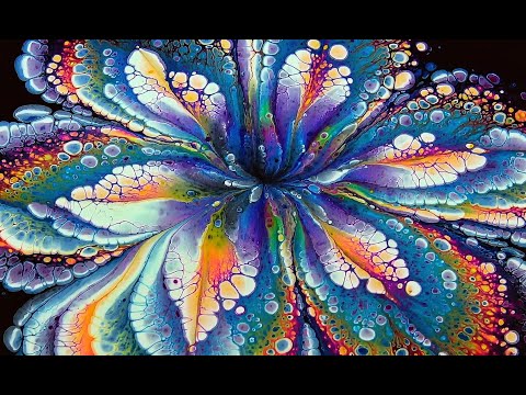 (691) AMAZING Reverse flower dip with US PRODUCTS ~ Cup bottom acrylic pour ~ Fluid art painting