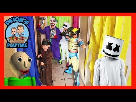 Pretend Play Don't Choose the Wrong door game challenge | Dance Challenge | Deion's Playtime Skits