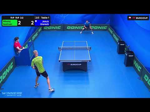 16:20 Mikolaj Szalinski 3 : 0 Jakub Gierach 24.08.2023 | TT Euro.Cup Poland Star.