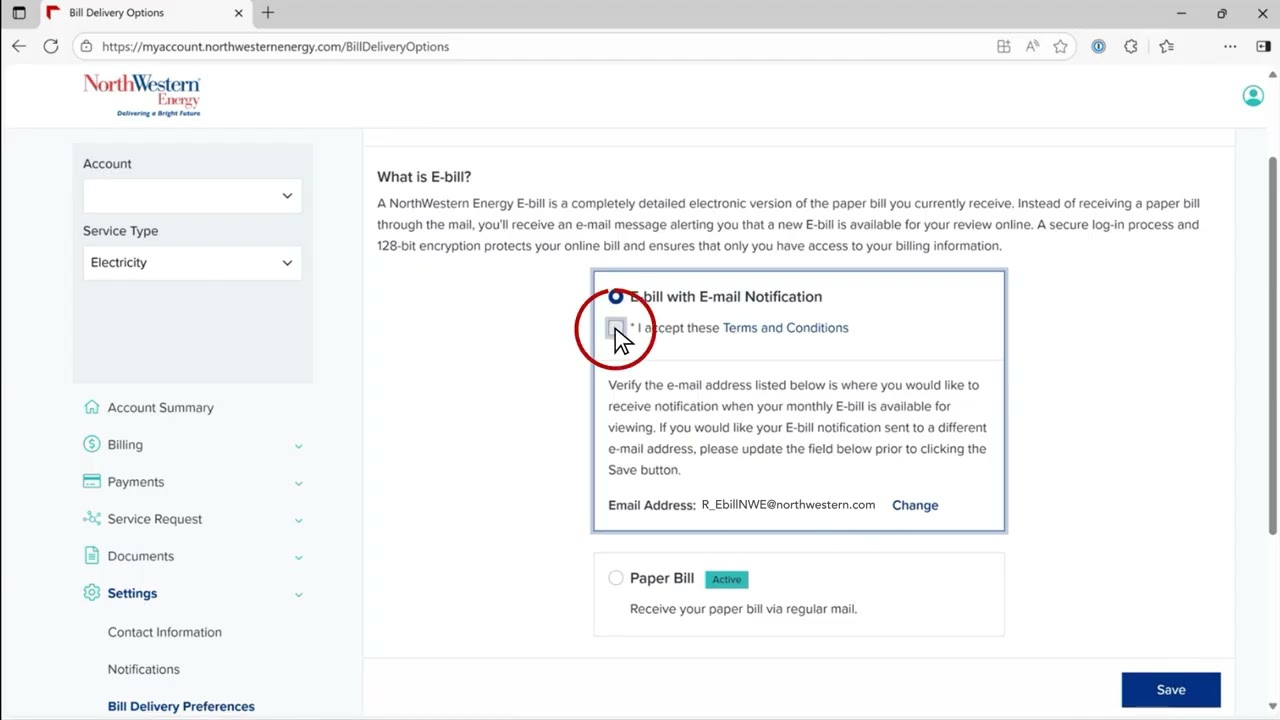 How to sign up for E-bill | NorthWestern Energy