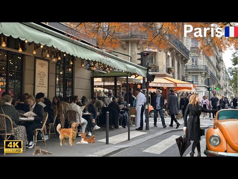 17 October 2025 PARIS 🇫🇷 FRANCE 4K HDR WALK | CITY TOUR 🍴☕️ AUTUMN 🍂 COOLING THROUGH STREET WALK 