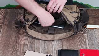 Містка текстильна сумка для ноутбука 13" через плече Vintage 22201коричнева