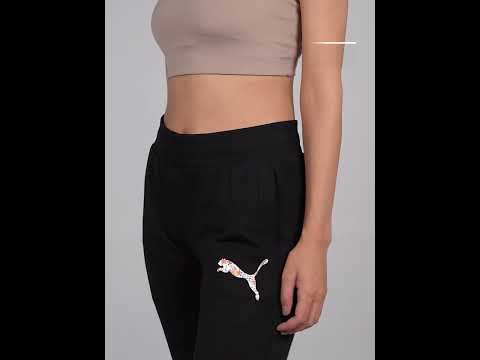 PUMA WMN Graphic Pant VII Graphic Print Women Black Track Pants