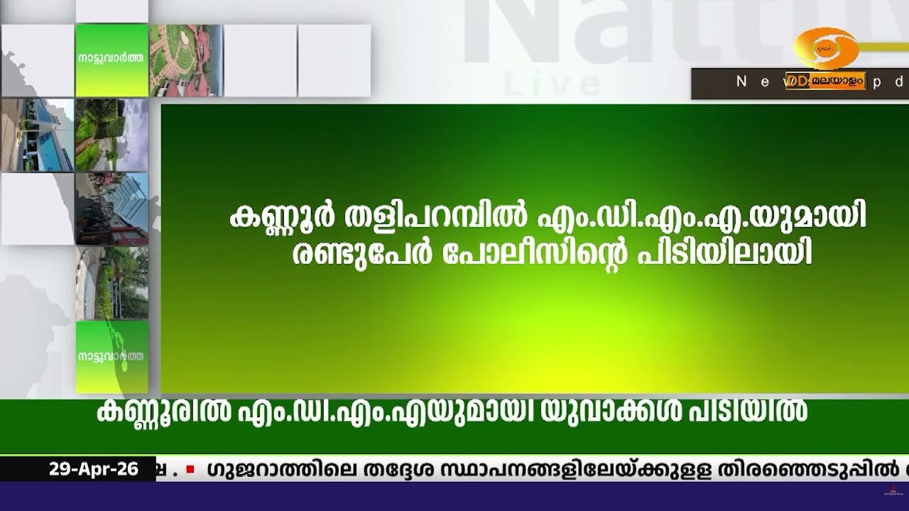 കണ്ണൂർ തളിപ്പറമ്പിൽ എം.ഡി.എം.എ.യുമായി രണ്ടുപേര്‍ പോല
