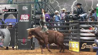 Justin Granger rides Mr. Mustachio for 85 points