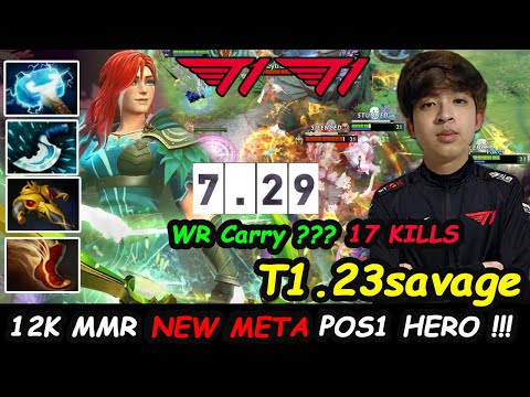 T1 23savage 12K MMR Carry Windranger -  New Meta Pos1 Hero New Patch 7.29 Dota 2 pro gameplay