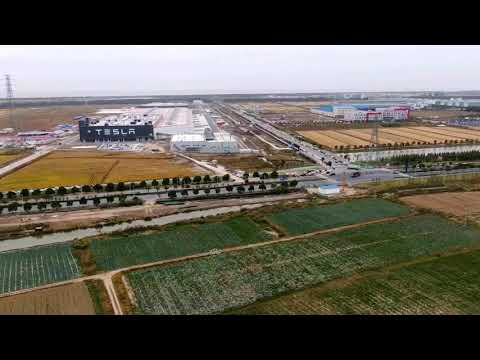 Latest drone footage of Tesla gigafactory 3