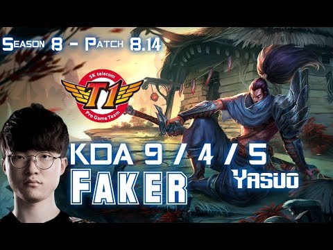 SKT T1 Faker YASUO vs IRELIA Mid - Patch 8.14 KR Ranked