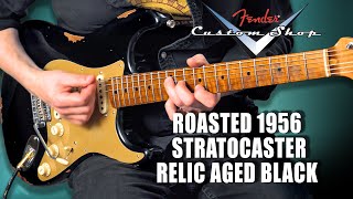 Video thumbnail for Fender Custom Shop Roasted 1956 Stratocaster Relic Aged Black | Let The Tones Do The Talking.. by Guitar Village