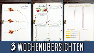 3 Bullet Journal Wochenübersicht Ideen für den Herbst