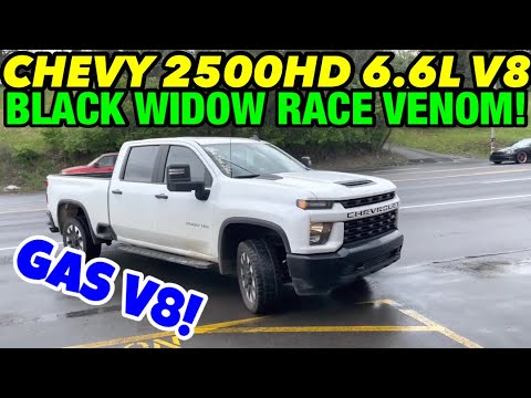 Chevy Silverado 2500HD 6.6L GAS V8 Dual Exhaust w/ BLACK WIDOW RACE VENOM!