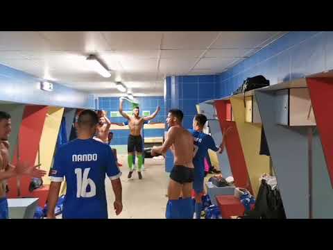 Jogadores Canelas festejar vitória frente ao Beira Mar - Canelas jogamos sempre em casa - 2020-2021