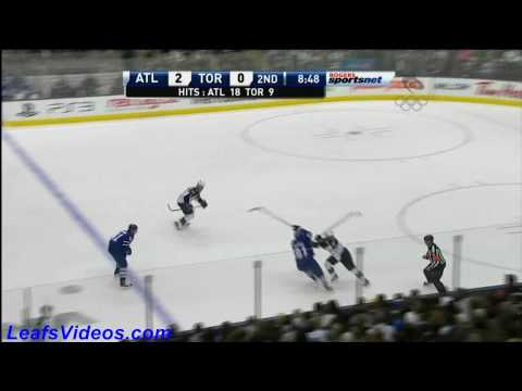 ATL 2 @ TOR 0 - Luke Schenn Hits Evgeny Artyukhin - 100330
