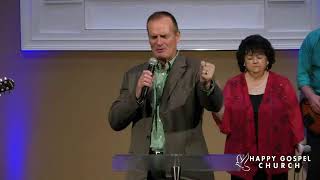 Pastor Bill & Sally Bailey welcome David Borg to Happy Gospel Church!