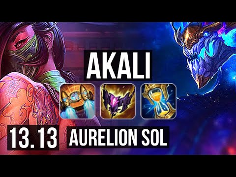 AKALI vs AURELION SOL (MID) | 1.6M mastery, 700+ games, 13/3/11, Godlike | KR Diamond | 13.13