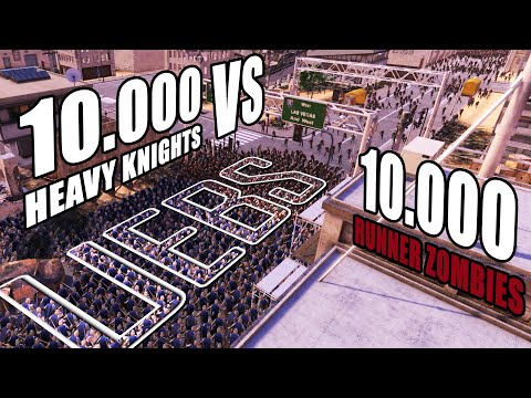Medieval VS Evil: 10.000 Heavy Knights VS 10.000 Runner Zombies | Ultimate Epic Battle Simulator