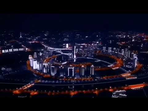 Visão noturna do novo distrito de Zhengzhou Zhengdong