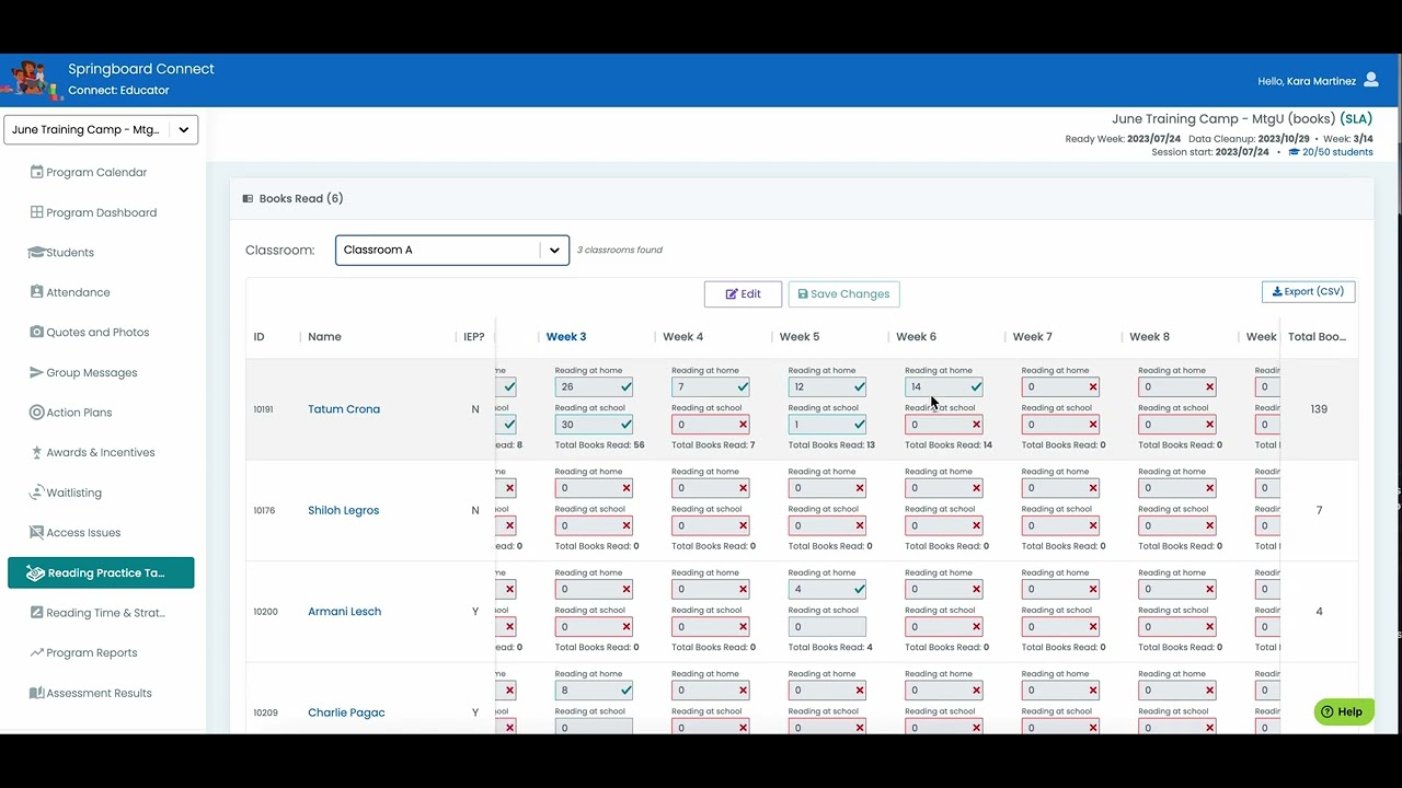 View and Edit Books Read