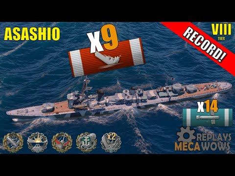 Asashio 9 Kills & 214k Damage | World of Warships Gameplay