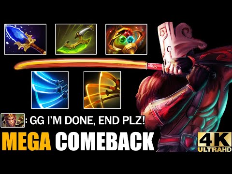 Crazy Fast Attack Speed Swift Blink + Apex Juggernaut VS Mega Creeps - Epic Comeback 7.29 Dota 2