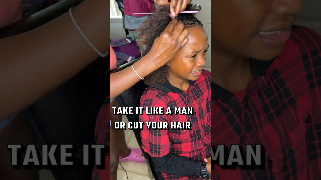 Did he actually cry 😯 #braids #naturalhair #hair #braidstyles #cutebaby #blackgirlhairstyles #fy
