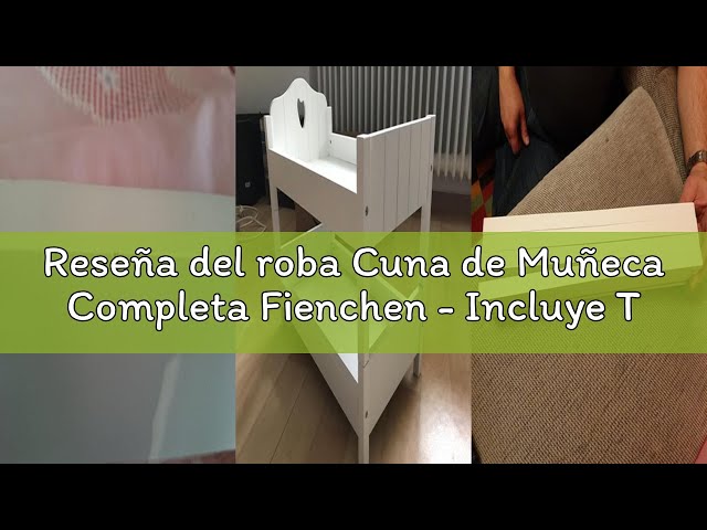 Vídeo relacionado con roba Cuna de Muñecas de Madera Scarlett - Incluye Textil Rosa - Manta + Almohada + Dosel - Blanco/Natural