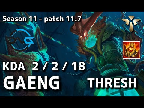 【韓国サーバー/M1】DFM Gaeng スレッシュ(Thresh) VS ラカン(Rakan) SUP - Patch11.7 KR Ranked【LoL】