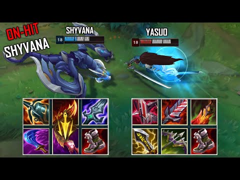 ON-HIT SHYVANA vs YASUO FULL BUILD FIGHTS & Best Pentakills!