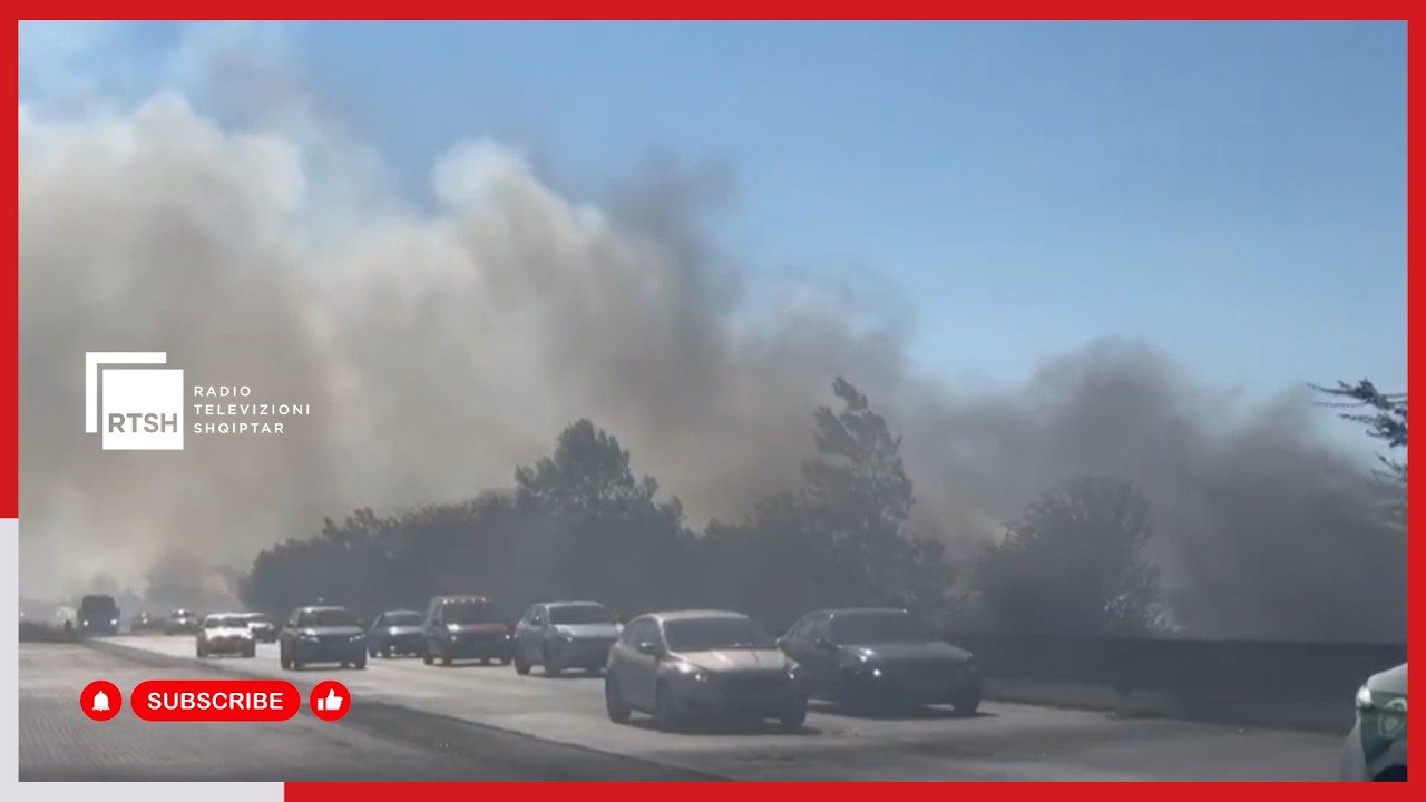 Zjarr në zonën e Koxhasit, Shijak/ Bllokohet përkohësisht autostrada Durrës-Tiranë