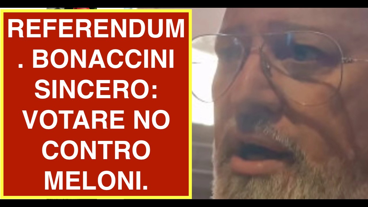 REFERENDUM. BONACCINI SINCERO: VOTARE NO CONTRO MELONI.