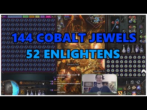 [PoE] Vaaling 144 Cobalt Jewels, 52 Enlightens & more - Stream Highlights #528