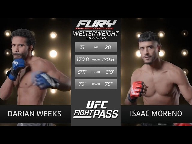Isaac Moreno vs. Darian Weeks Full Fight | Fury FC 110
