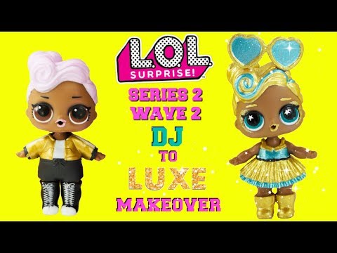 DIY DJ To LUXE MAKEOVER LOL Surprise Dolls SERIES 2 WAVE 2 24K Gold Club Ultra Rare Doll Video