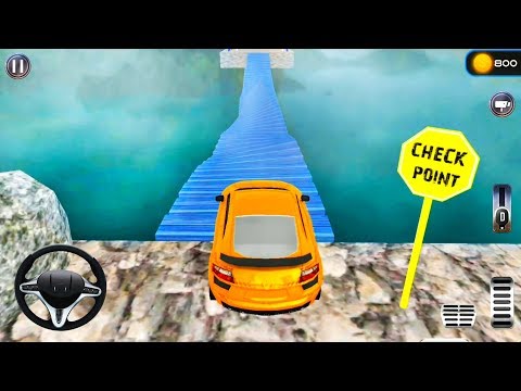 Impossible Car Stunt Driving - Crossing A Weak Bridge - Android Gameplay FHD