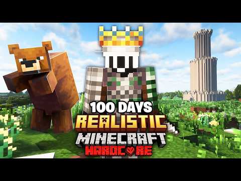 I Survived 100 Days In MEDIEVAL REALISTIC Hardcore Minecraft...