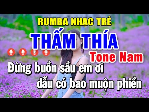 Karaoke Thấm Thía Rumba Tone Nam | Karaoke Rumba Nhạc Trẻ