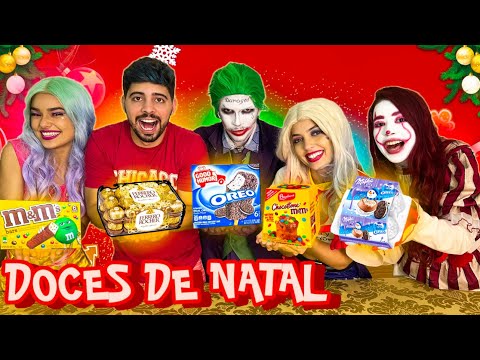 PROVANDO DOCES DE NATAL COM A ARLEQUINA, CORINGA, PENNY E RAPINA!! MUITO ENGRAÇADO!!