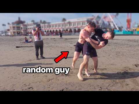 Wrestling strangers to see if jiu jitsu works
