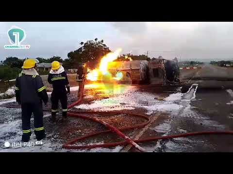 WATCH: Fuel Tanker Fire Erupts at Asutuare, Emergency Response Underway