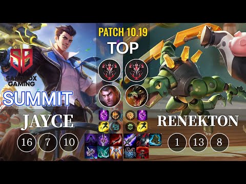 SB Summit Jayce vs Renekton Top - KR Patch 10.19