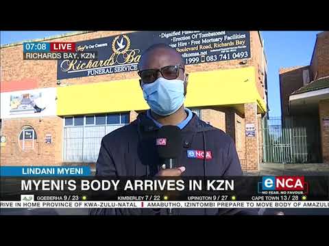 Lindani Myeni's body arrives in KZN