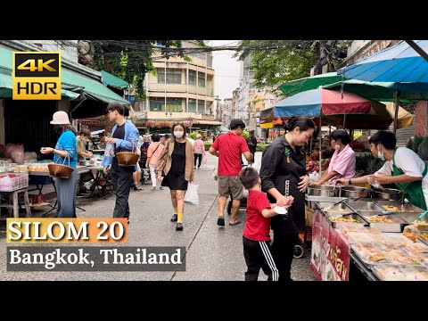 [BANGKOK] Silom Soi 20 "Exploring Morning Market & Thai Street Foods"| Thailand [4K HDR]