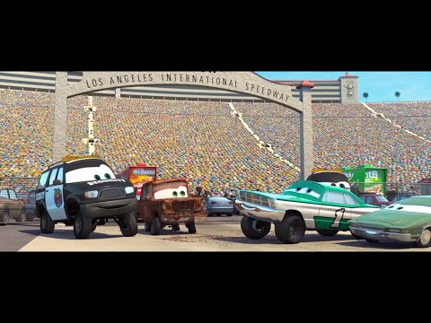 Disney Pixar Cars LA Tie Break "Mario Andretti knows my name" Movie Scene NEW International Version